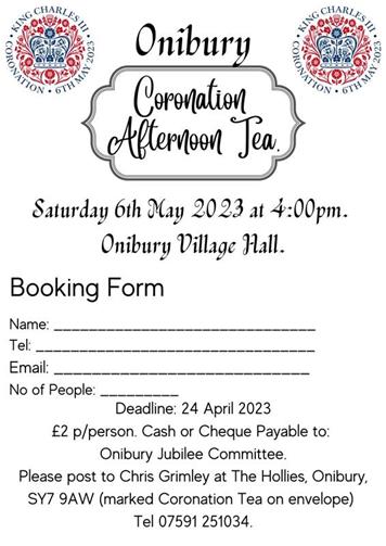  - Coronation Afternoon Tea - Saturday 6th May