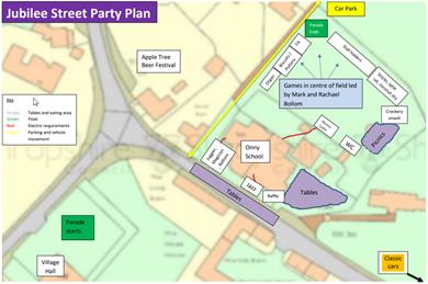 Event Map - Platinum Jubilee in Onibury - Sunday 5th June 2022